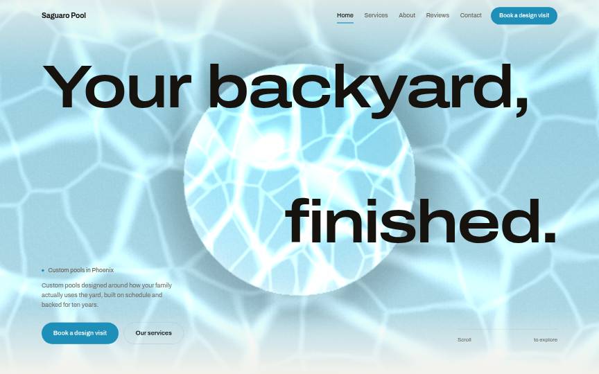The Cinematic design, on a sample business