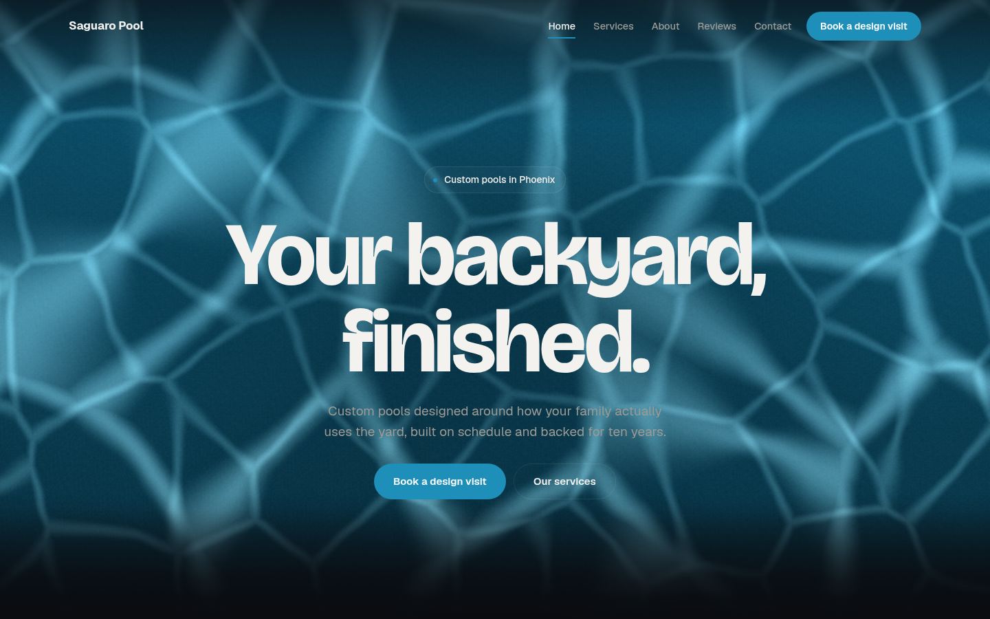 A sample website built by BoldLine, on a computer